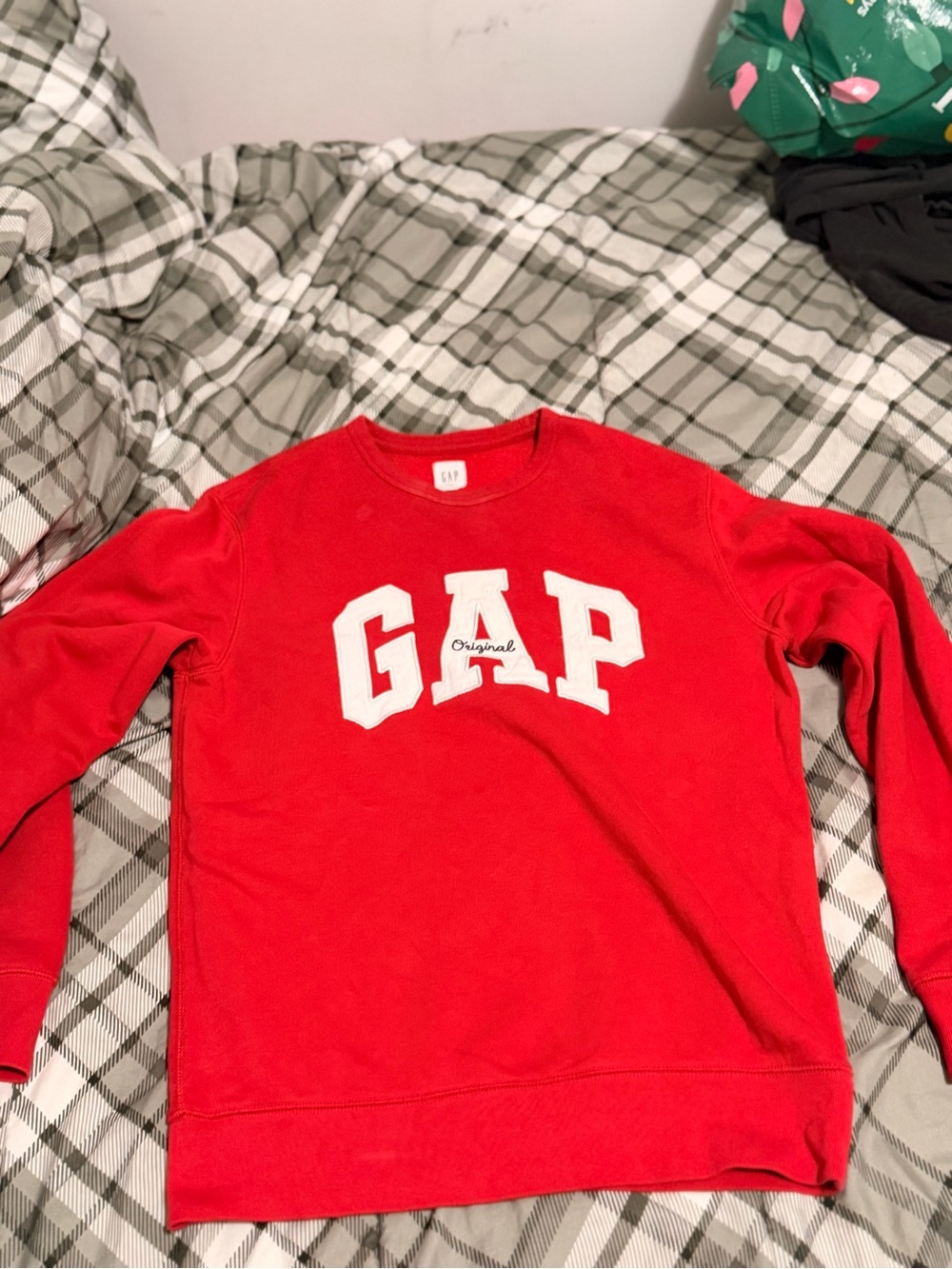 GAP Red Crew Sweater with White Logo